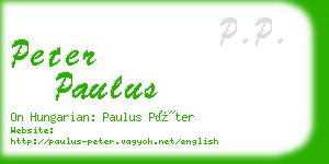 peter paulus business card